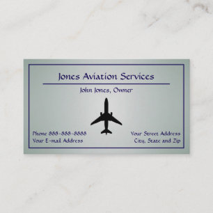 Carte de visite Jet Plane Service d'aviation pilot