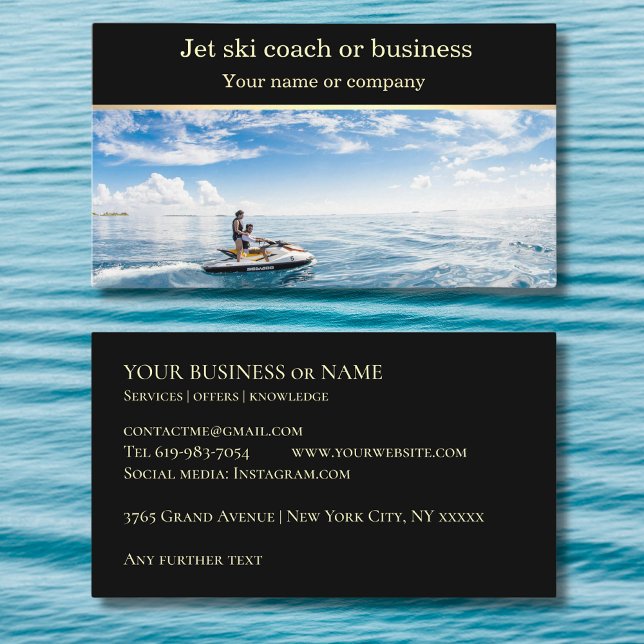Carte De Visite Jet ski jet ski nautique moniteur de ski (Créateur téléchargé)