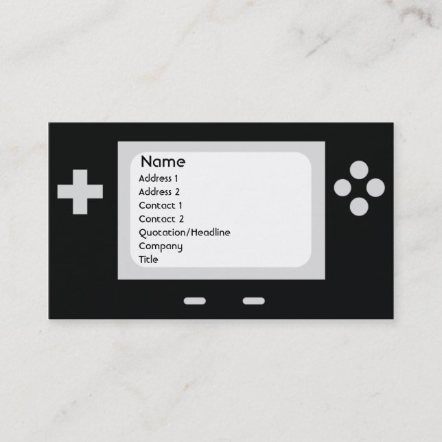 Carte De Visite Jeu - affaires (Devant)