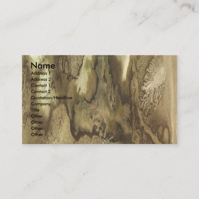 Carte De Visite Jeu avec les aquarelles 2 par chasse à Colton (Devant)