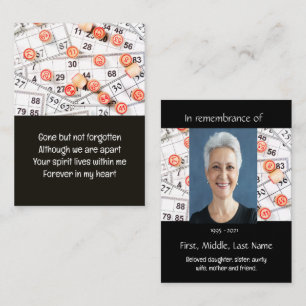 Carte De Visite Jeu de Bingo de garde de poche commémoratif