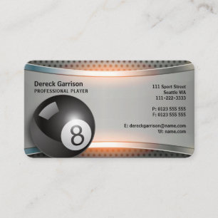 Carte De Visite Jeu de pool   Joueur professionnel
