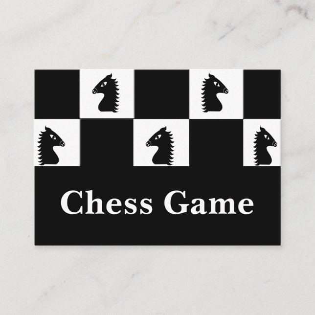 Carte De Visite Jeu d'échecs du chevalier noir (Devant)