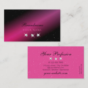 Carte De Visite Jeu d'yeux noir rose étincelant Diamants élégant