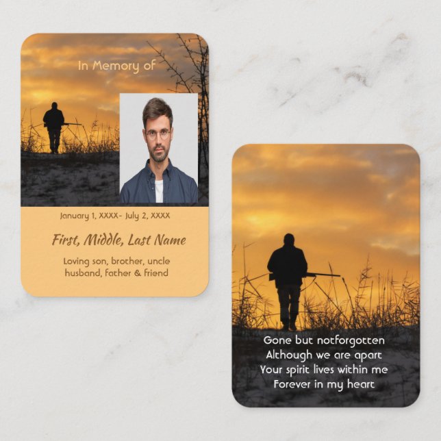 Carte De Visite Jeu Stalking de chasse Memorial Hunter (Devant / Derrière)