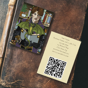 Carte De Visite Jeune bibliothèque de livres de fantasy de magicie