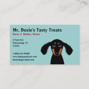 Carte De Visite Jeune Dachshund à Poil Long
