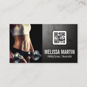 Carte De Visite Jeune Femme tenant des cloches   Code QR