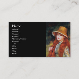 Carte De Visite Jeune fille en paille Casquette par Renoir