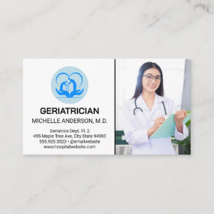 Carte De Visite Jeune Lady Docteur Médicale   Geriatricien
