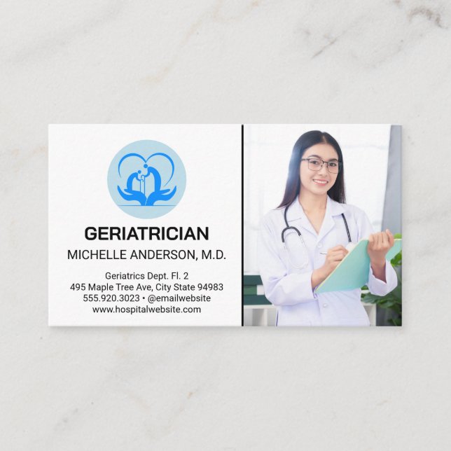Carte De Visite Jeune Lady Docteur Médicale | Geriatricien (Devant)