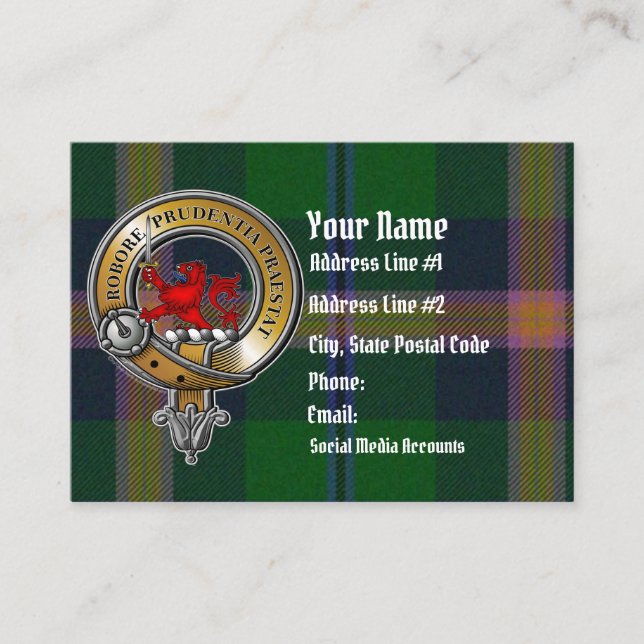 Carte De Visite Jeune Tartan & Badge (Devant)