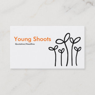 Carte De Visite Jeunes pousses - Orange avec noir sur blanc