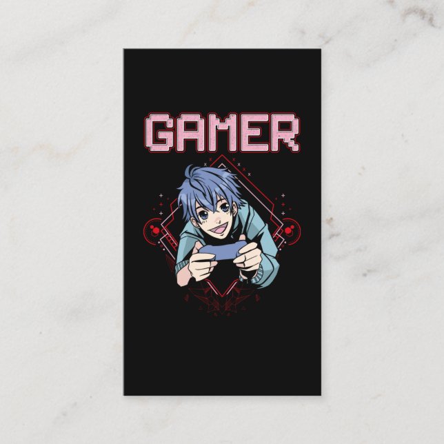 Carte De Visite Jeux Vidéo Enfant Anime Cool Console Jeu (Devant)