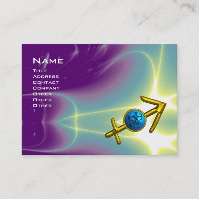 CARTE DE VISITE JEWEL D'OR SAGITTARIUS EN VAGUES CLAIRES (Devant)
