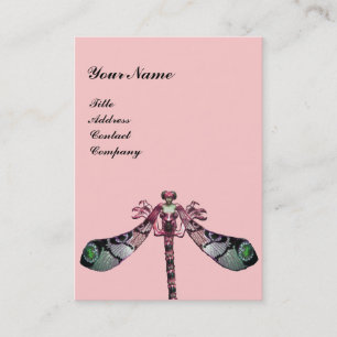 Carte De Visite JEWEL FEMME DRAGONFFÉ, Vert, Rose noir