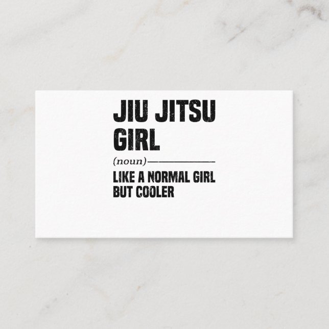 Carte De Visite Jiu Jitsu Girl Brazilian Martial Arts Training (Devant)