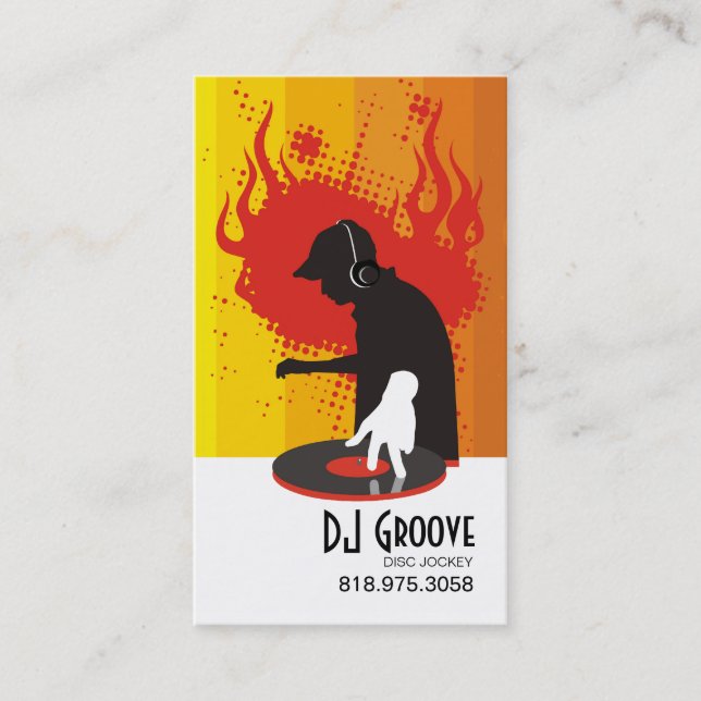 Carte De Visite Jockey de disque de cannelure de disc-jockey - (Devant)