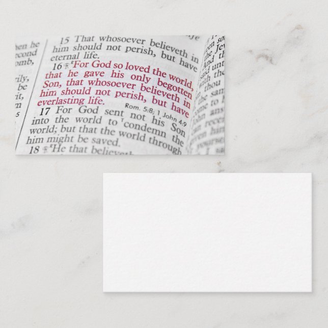 Carte De Visite John 3:16 (Devant / Derrière)