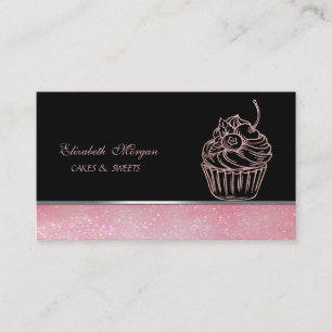 Carte De Visite Joli adorable Élégant, Parties scintillant Cupcake