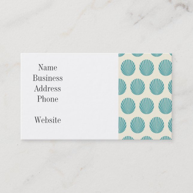 Carte De Visite Joli Aqua Turquoise Blue Shell Beach Motif Cadeaux (Devant)