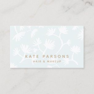 Carte De Visite Joli bleu clair subtil motif floral beauté Spa