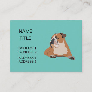 Carte De Visite Joli chien anglais Bulldog Pet Sitter
