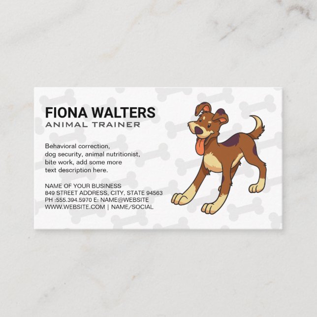 Carte De Visite Joli chien souriant (Devant)