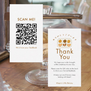 Carte De Visite Joli code QR de révision sur présentoir à biscuits