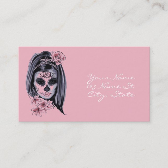 Carte De Visite Joli crâne Thunder_Cove de femme de masque de (Devant)