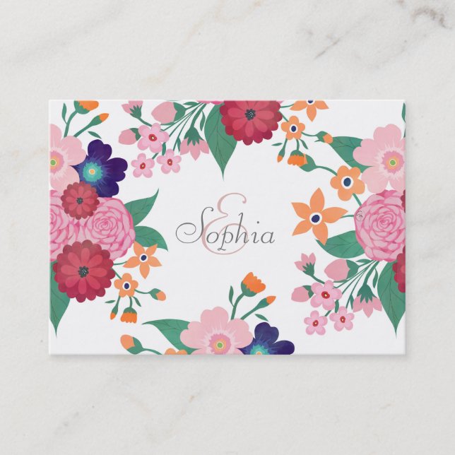 Carte De Visite Joli design de fleurs d'été (Devant)