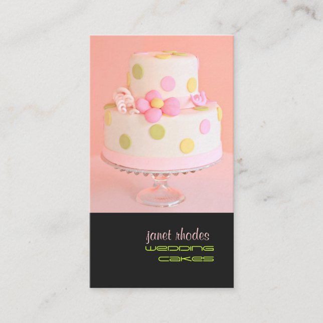 Carte De Visite Joli gâteau mariage rose (Devant)