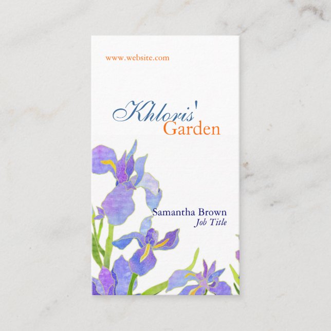 Carte De Visite Joli Iris fleuriste professionnel (Devant)