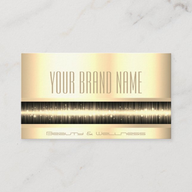 Carte De Visite Joli Luxe Elegant Gold Glamor Modèle photo (Devant)