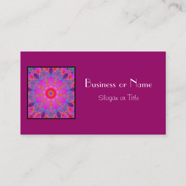 Carte De Visite Joli Mandala rose et violet (Devant)
