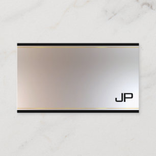 Carte De Visite Joli Monogramme Glamor Or Argent Chic Plaque