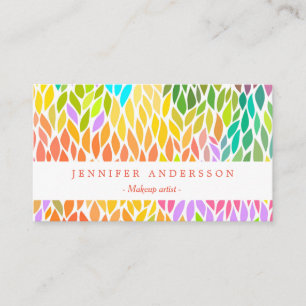Carte De Visite Joli motif feuille coloré