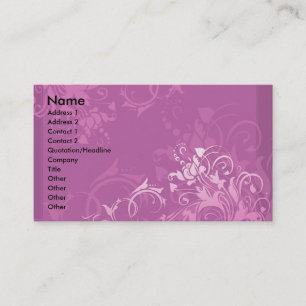 Carte De Visite joli motif floral en spirale rose