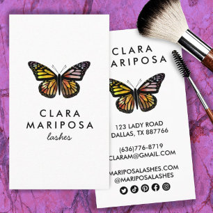 Carte De Visite Joli Papillon Élégant Monarque Beauté Lashes Chic