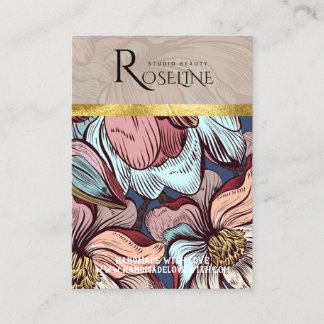 Carte De Visite Joli pastel couleur rose fleur Écouter Affichage