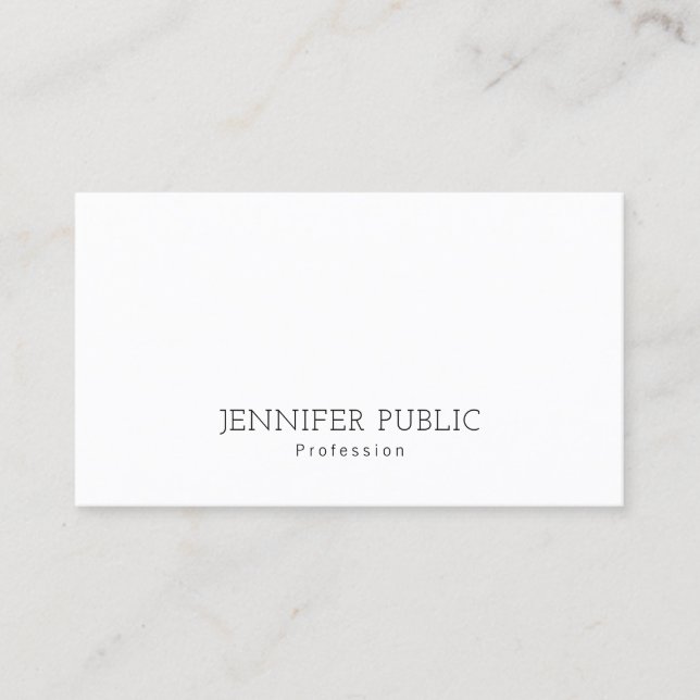 Carte De Visite Joli Professionnel Design élégant Chic Plain Moder (Devant)