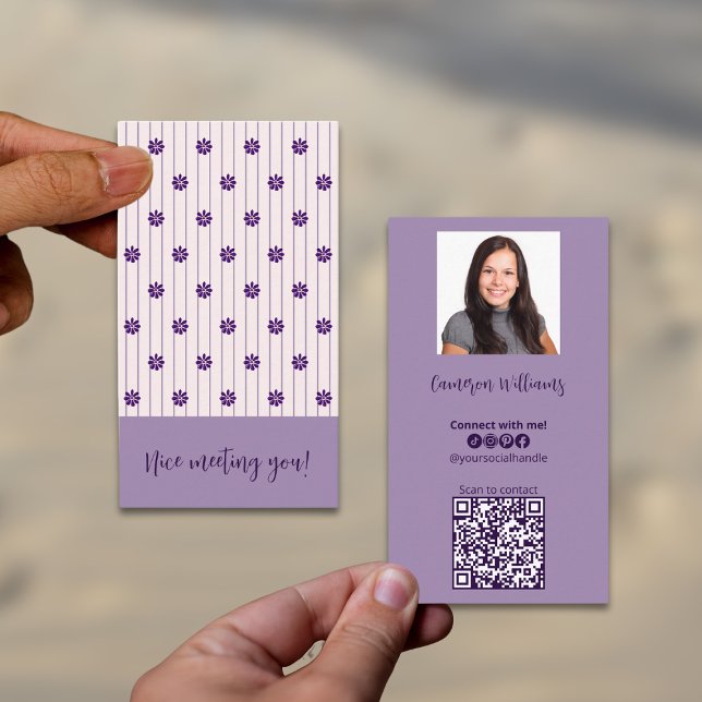 Carte De Visite Joli Rendez-Vous ! Connectez-Vous Avec Nous ! soci (Créateur téléchargé)