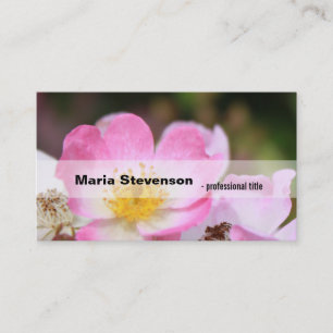 Carte De Visite joli rose sauvage fleur rose professionnel