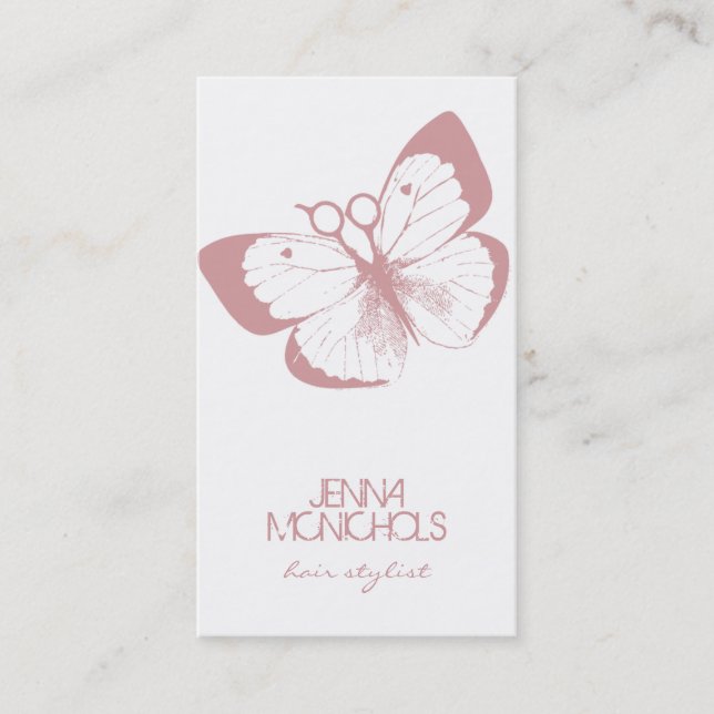 Carte De Visite joli simple de coiffeur de rose élégant de (Devant)