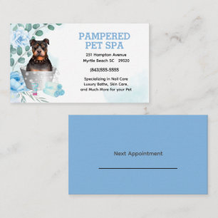 Carte De Visite Joli Taureau Terrier Groomer Animaux Spa Rendez-vo