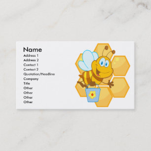 Carte De Visite jolie abeille au miel et nid d'abeille