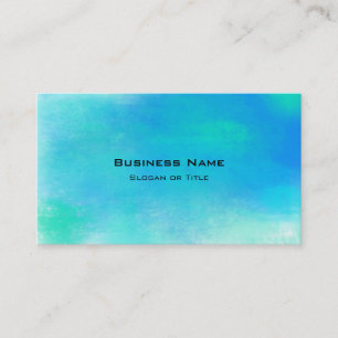 Carte De Visite Jolie aquarelle Abstraite en vert et bleu Aqua