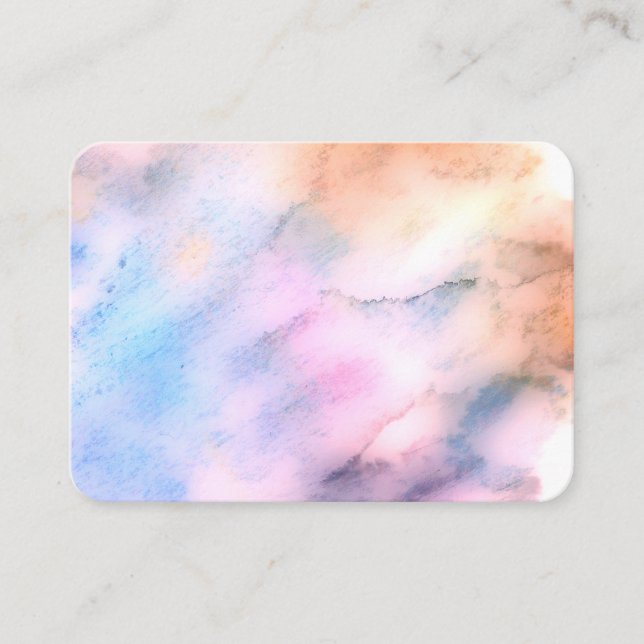 Carte De Visite jolie aquarelle violet bleu abstrait personnalisé (Devant)