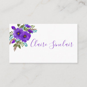 Carte De Visite Jolie Aquarelle violette Fleurs
