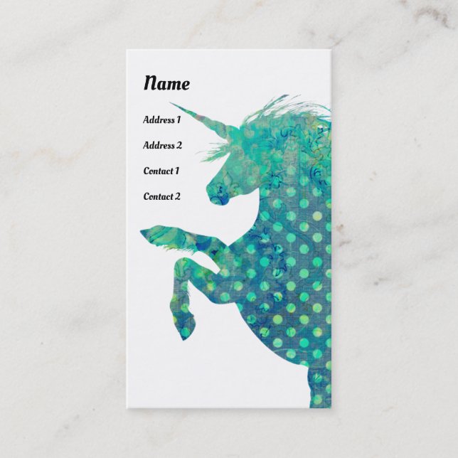 Carte De Visite Jolie Boho Unicorn (Devant)